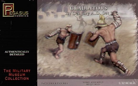 Gladiators Set 1 1st Century A.D. Pegasus Hobbies 1/32 Scale Plastic Model Kit #3201