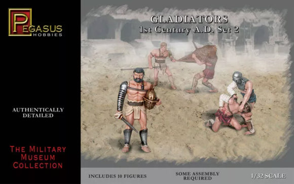 Gladiators Set 2 1st Century A.D. Pegasus Hobbies 1/32 Scale Plastic Model Kit #3202