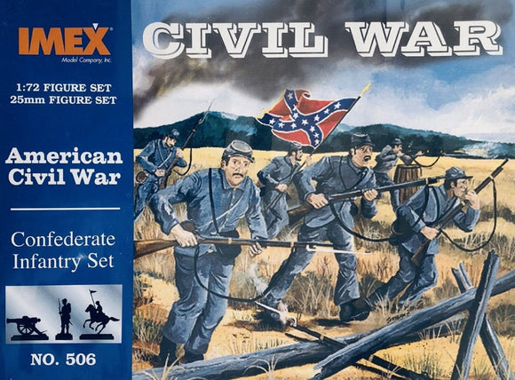 American Civil War Confederate Infantry Imex #506 1/72 scale ACW 49 figures NIB