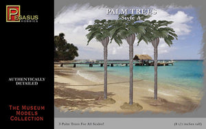 Palm Trees (3 trees 8 1/2" tall) Pegasus Hobbies Plastic Model Style A #6501