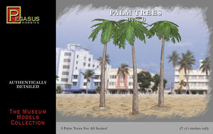 Palm Trees (3 trees 7.75" tall) Pegasus Hobbies Plastic Model Style B #6502