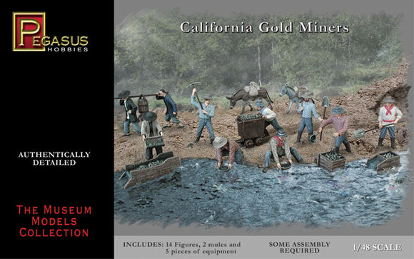 California Gold Miners Pegasus Hobbies 1/72 Scale Plastic Model Kit #7050