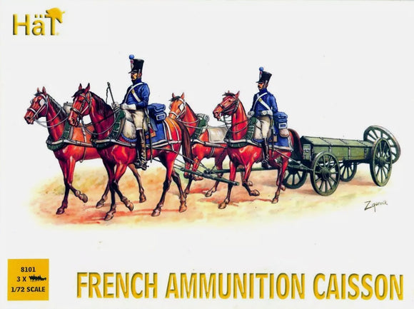 French Ammunition Caisson (3) Hat Toy Soldier Model #8101 1/72 Scale